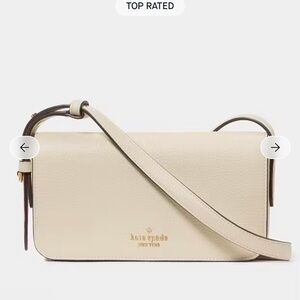 kate spade Cream Leather Crossbody Bag with Gold Logo